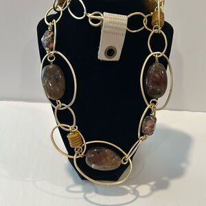 NWT Anthropologie Long Gold Tone Necklace